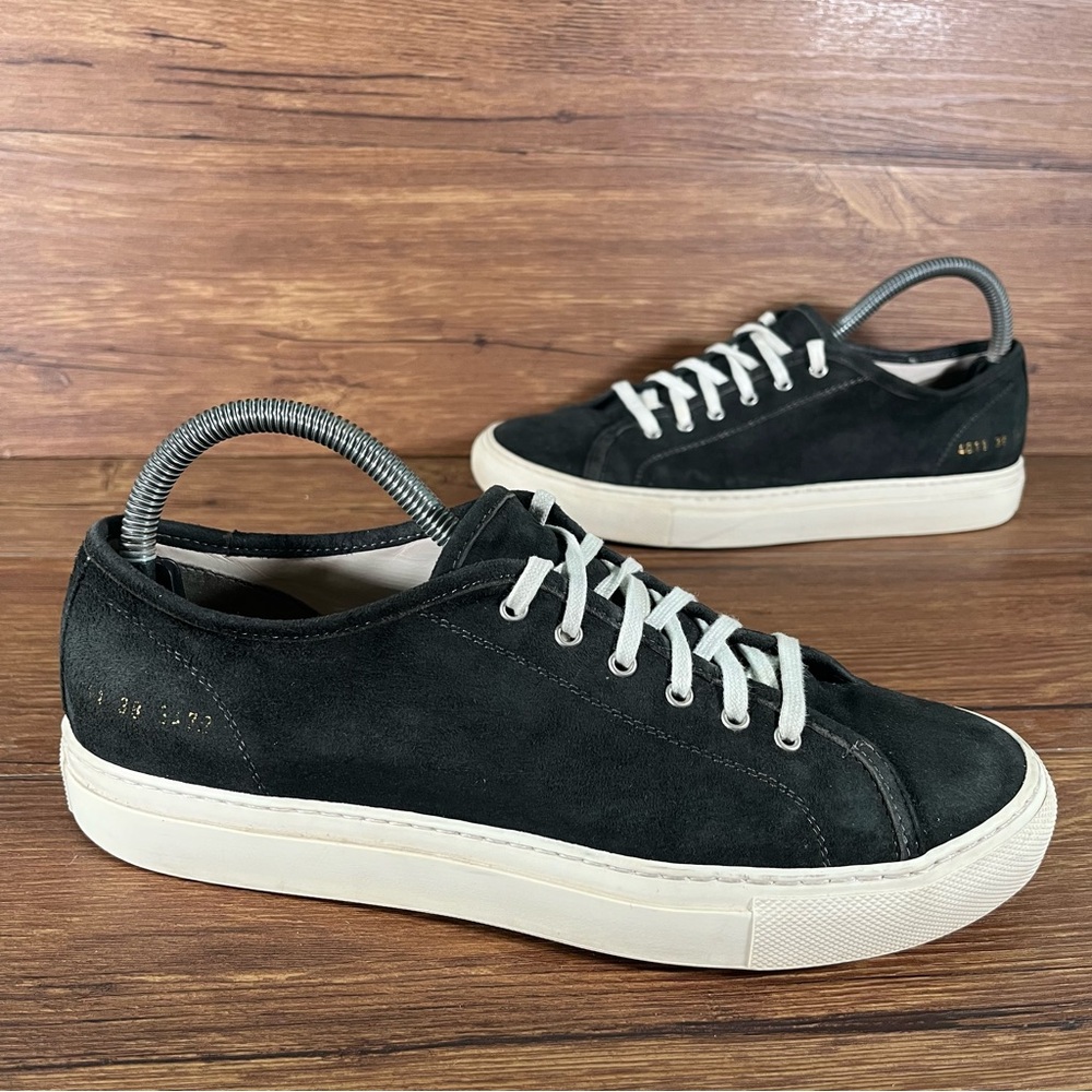 Common Projects‎ Black Suede Low Top Sneakers Women’s Size 8 (38) Shoes